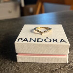 Size 4 Gold Pandora ring